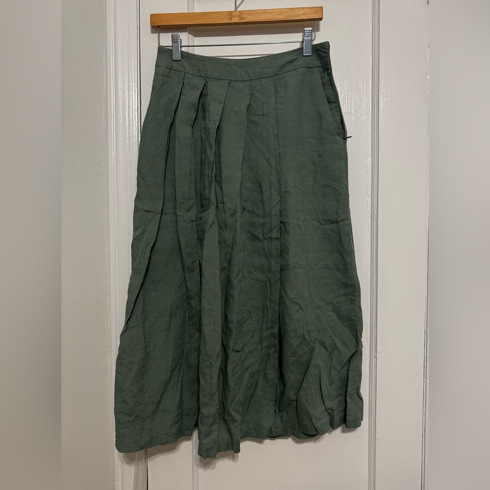 Zara Green Wide-Leg Culottes